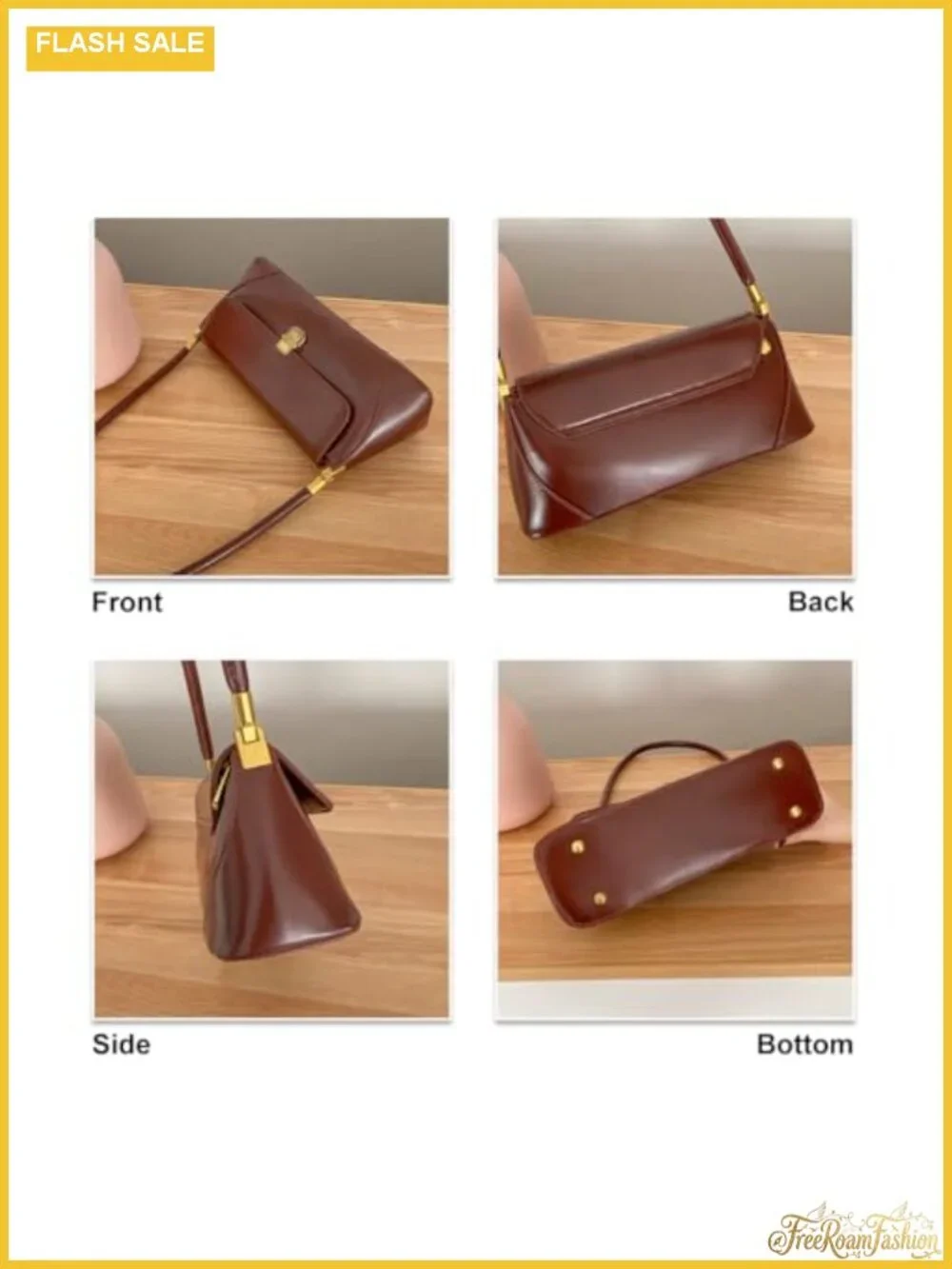 Vintage Hobo Shoulder Bag Faux Leather Small Satchel